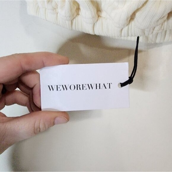 WeWoreWhat Bra Top Women‎ Medium Ivory Revolve Ribbed Stretchy Cropped New - Picture 4 of 10